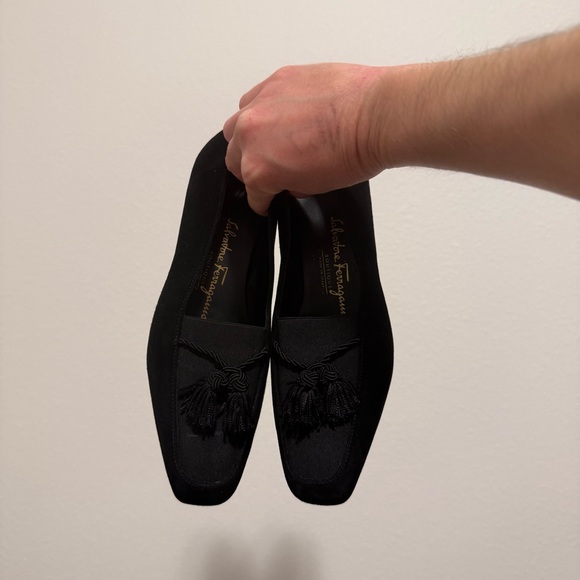 Black Salvatore Ferragamo Block Heels With Tassel Details Women’s Size 4.5 B - Picture 5 of 16